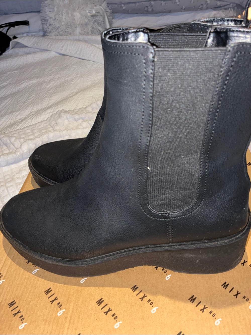 Mix No. 6 Black Chelsea Platform Booties